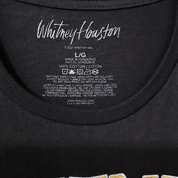 BRAND NEW! Official WHITNEY HOUSTON Licensed Merchandise Black T-Shirt Size LG - Picture 4 of 7